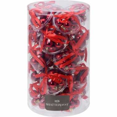 12-delige mini kerstballenset rood 3 cm