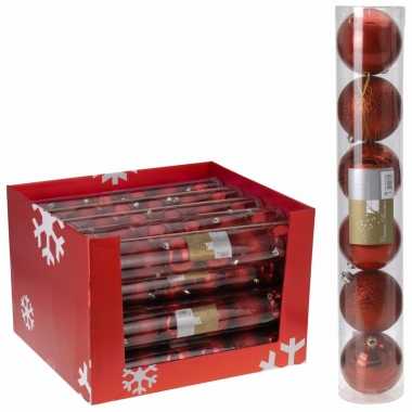 12x kerstballen- pakket rood 7 cm