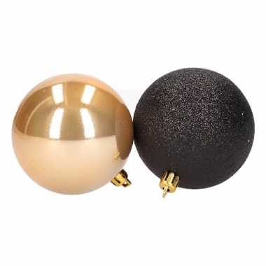 15-delige kerstballen set zwart/goud