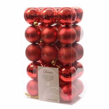 30-delige kerstballen set rood
