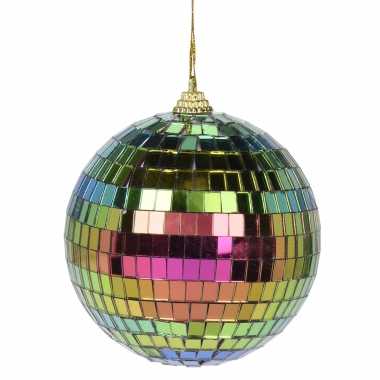 4x kerstversiering/kerstdecoratie gekleurde disco kerstballen 6 cm