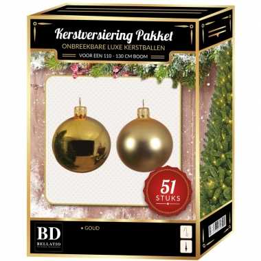 Gouden kerstballen pakket 51-delig voor 120 cm boom