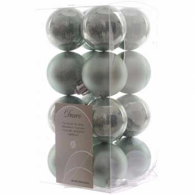 Sweet christmas kerstboom decoratie kerstballen mint 16 stuks