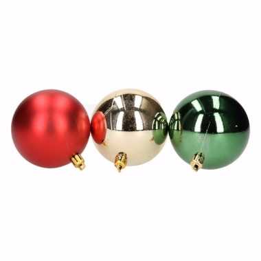 Traditional christmas 9-delige kerstballen set rood/groen