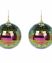 10x kerstversiering kerstdecoratie gekleurde disco kerstballen 8 cm