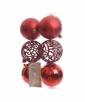 12 delige kerstballen set 8 cm rood