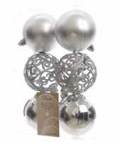 12 delige kerstballen set 8 cm zilver