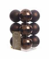 12 delige kerstballen set bruin