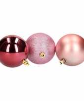 12 delige kerstballen set roze bordeaux 10127906