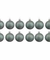 12x glazen kerstballen glans mintgroen 10 cm kerstboom versiering decoratie