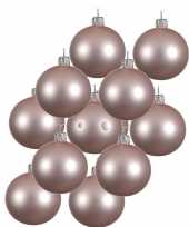 12x glazen kerstballen mat lichtroze 10 cm kerstboom versiering decoratie