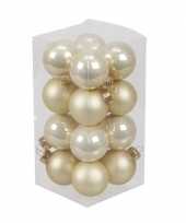 16x champagne kleine glazen kerstballen 3 5 cm mat glans