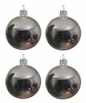 16x glazen kerstballen glans zilver 10 cm kerstboom versiering decoratie