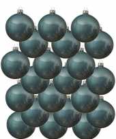 18x glazen kerstballen glans ijsblauw 8 cm kerstboom versiering decoratie