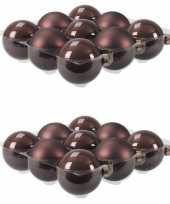18x glazen kerstballen mat glans donkerbruin 10 cm