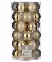 30x kunststof kerstballen goud 6 cm