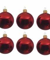36x glazen kerstballen glans kerst rood 8 cm kerstboom versiering decoratie