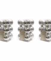 36x kunststof kerstballen glanzend mat zilver 6 cm kerstboom versiering decoratie