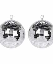 3x kerstversiering kerstdecoratie zilveren decoratie disco kerstballen 15 cm