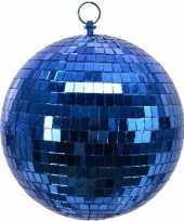 3x stuks kerstversiering grote blauwe disco decoratie kerstballen