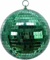 3x stuks kerstversiering kerstdecoratie grote groene disco kerstballen