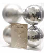 4 delige kerstballen set zilver