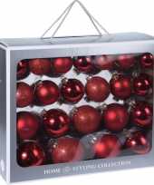 44x glazen kerstballen mat glans rood 6 7 8 10 cm kerstboom versiering decoratie