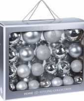 44x glazen kerstballen mat glans zilver 6 7 8 10 cm kerstboom versiering decoratie