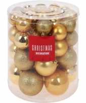 44x kunststof kerstballen mat glans glitter goud 5 6 7 8 cm kerstboom versiering decoratie