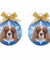 4x stuks honden kerstballen cavalier 8 cm