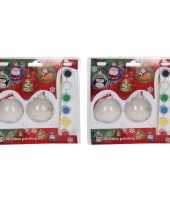 4x stuks zelf kerstballen beschilderen set