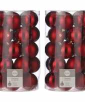 50x kunststof kerstballen rood 8 cm
