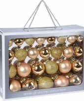 52x glazen kerstballen mat glans glitter goud 4 5 6 7 cm kerstboom versiering decoratie