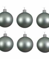 6x glazen kerstballen mat mintgroen 6 cm kerstboom versiering decoratie