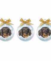 6x stuks kerstboomversiering teckel hond honden kerstballen 8 cm