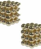 72x glazen kerstballen glans goud 4 cm
