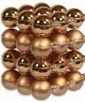 72x koperen glazen kerstballen 4 cm mat glans