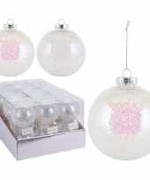 8x kerstballen parelmoer kleur 10 cm kunststof kerstboom versiering decoratie