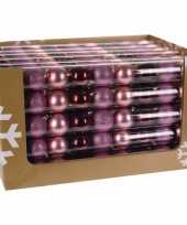 9 delige kerstballen set roze bordeaux
