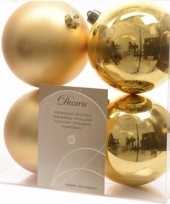 Ambiance christmas kerstboom decoratie kerstballen 10 cm goud 4 stuks