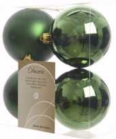 Ambiance christmas kerstboom decoratie kerstballen 10 cm groen 4 stuks