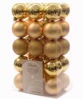 Ambiance christmas kerstboom decoratie kerstballen 6 cm goud 30 stuks