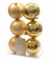 Ambiance christmas kerstboom decoratie kerstballen goud 6 stuks 10097304