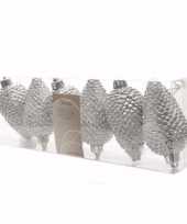 Christmas silver kerstballen dennenappelvorm glitter zilver