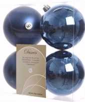 Elegant christmas kerstboom decoratie kerstballen 10 cm blauw 4 stuks