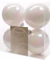 Elegant christmas kerstboom decoratie kerstballen 10 cm wit 4 stuks