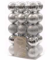 Elegant christmas kerstboom decoratie kerstballen 6 cm zilver 30 stuks