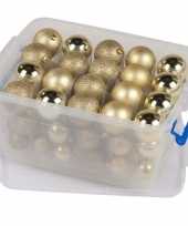 Kerstballen goud in box 70 stuks 4 6 8 cm