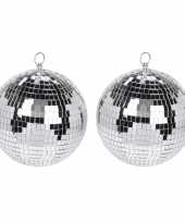Kerstversiering kerstdecoratie zilveren decoratie disco kerstballen 12 cm 10234685