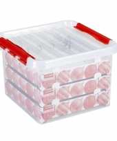 Kerstversiering opbergbak box voor 75 kerstballen